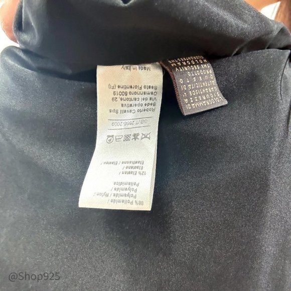 Roberto Cavalli Printed Stretch Midi  Dress With Gold Accent Detail - Picture 8 of 9